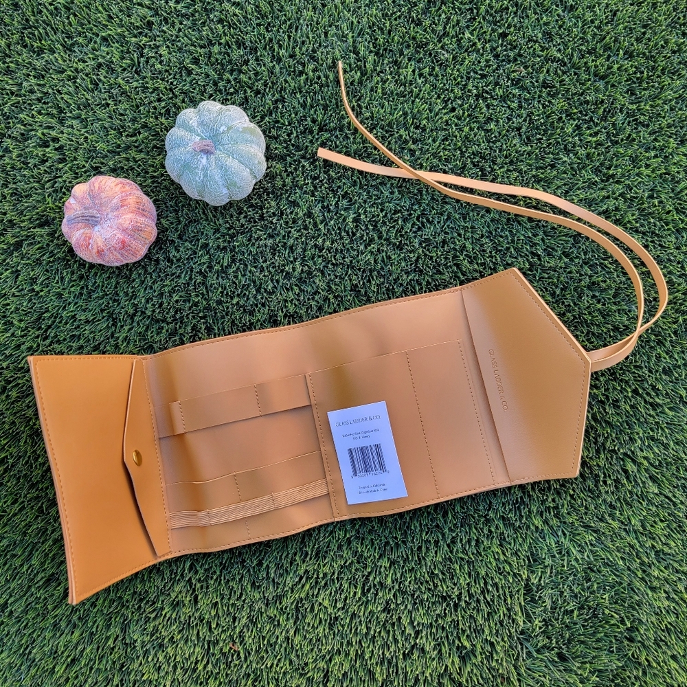 Glass Ladder & Co. Katherine Tech Organizer Roll | Honey Brown Tan Colored
